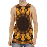 Yellow Spot Kaleidoscope Print Men's Muscle Tank Top