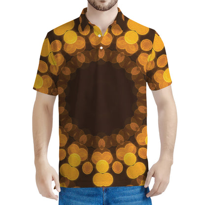 Yellow Spot Kaleidoscope Print Men's Polo Shirt