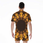 Yellow Spot Kaleidoscope Print Men's Rompers