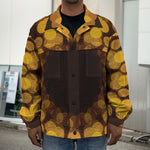 Yellow Spot Kaleidoscope Print Men's Shirt Jacket