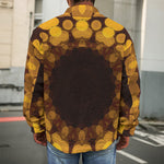 Yellow Spot Kaleidoscope Print Men's Shirt Jacket