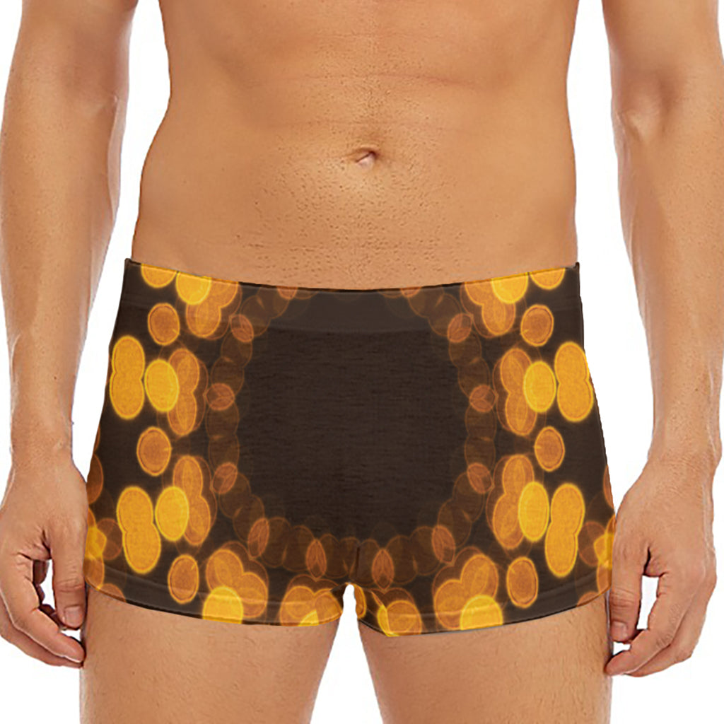 Yellow Spot Kaleidoscope Print Men's Short Boxer Briefs