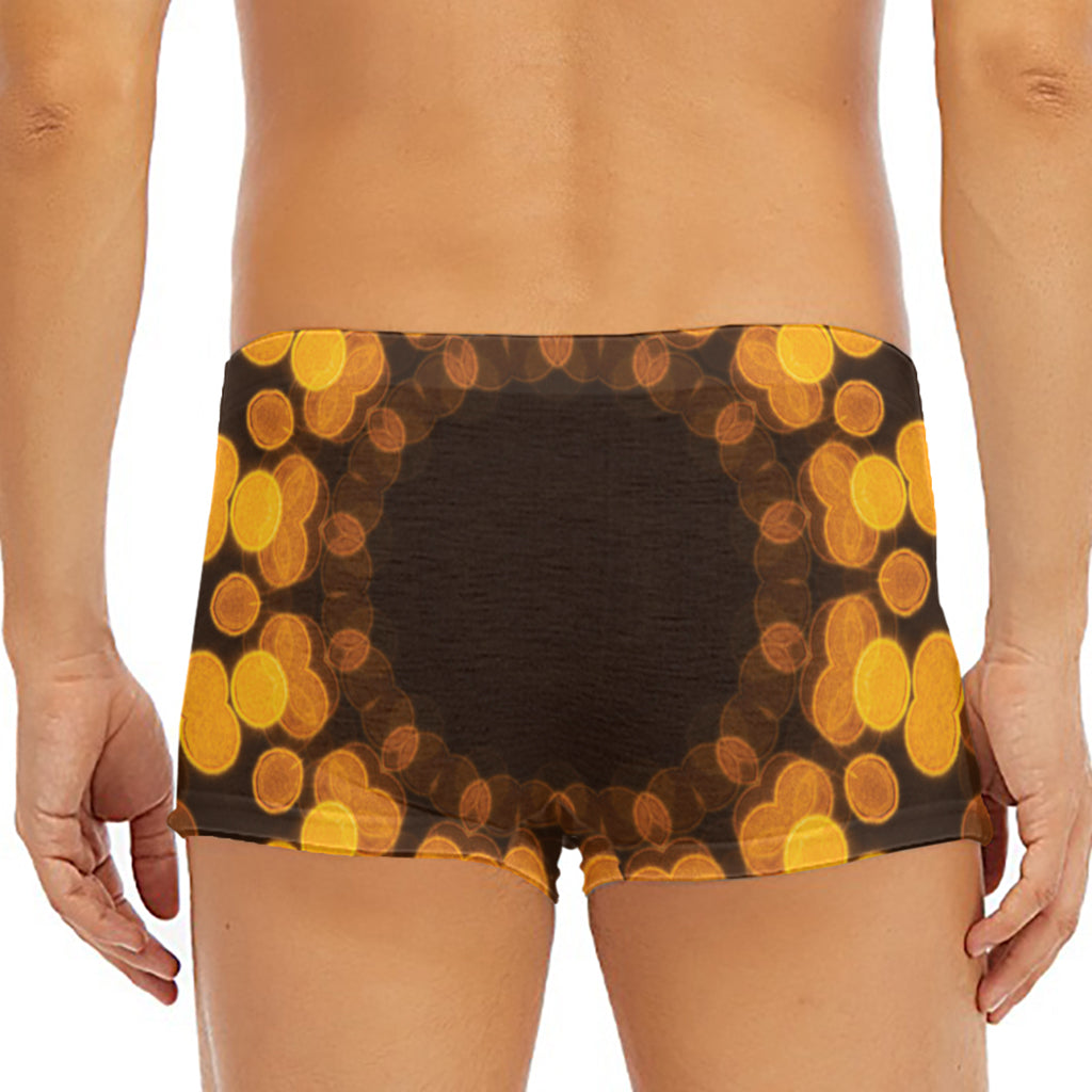 Yellow Spot Kaleidoscope Print Men's Short Boxer Briefs