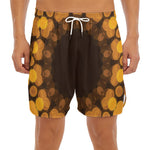 Yellow Spot Kaleidoscope Print Men's Split Running Shorts