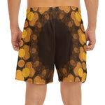 Yellow Spot Kaleidoscope Print Men's Split Running Shorts