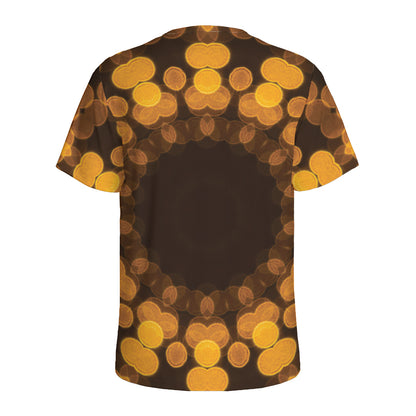 Yellow Spot Kaleidoscope Print Men's Sports T-Shirt
