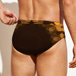 Yellow Spot Kaleidoscope Print Men's Swim Briefs