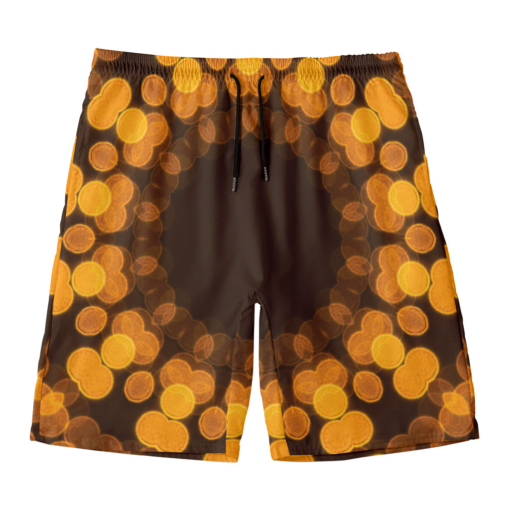Yellow Spot Kaleidoscope Print Men's Swim Trunks