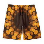 Yellow Spot Kaleidoscope Print Men's Swim Trunks