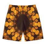Yellow Spot Kaleidoscope Print Men's Swim Trunks