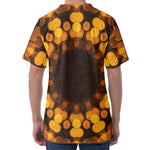 Yellow Spot Kaleidoscope Print Men's Velvet T-Shirt