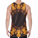 Yellow Spot Kaleidoscope Print Men's Velvet Tank Top