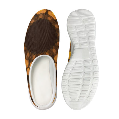 Yellow Spot Kaleidoscope Print Mesh Casual Shoes