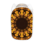 Yellow Spot Kaleidoscope Print Mesh Laundry Hamper