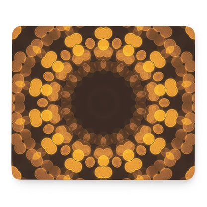 Yellow Spot Kaleidoscope Print Mouse Pad