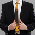 Yellow Spot Kaleidoscope Print Necktie