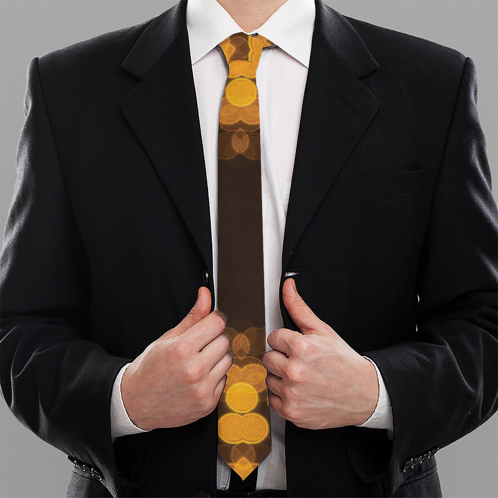 Yellow Spot Kaleidoscope Print Necktie