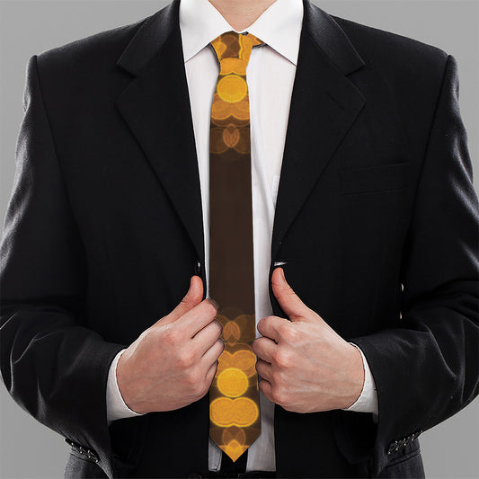 Yellow Spot Kaleidoscope Print Necktie