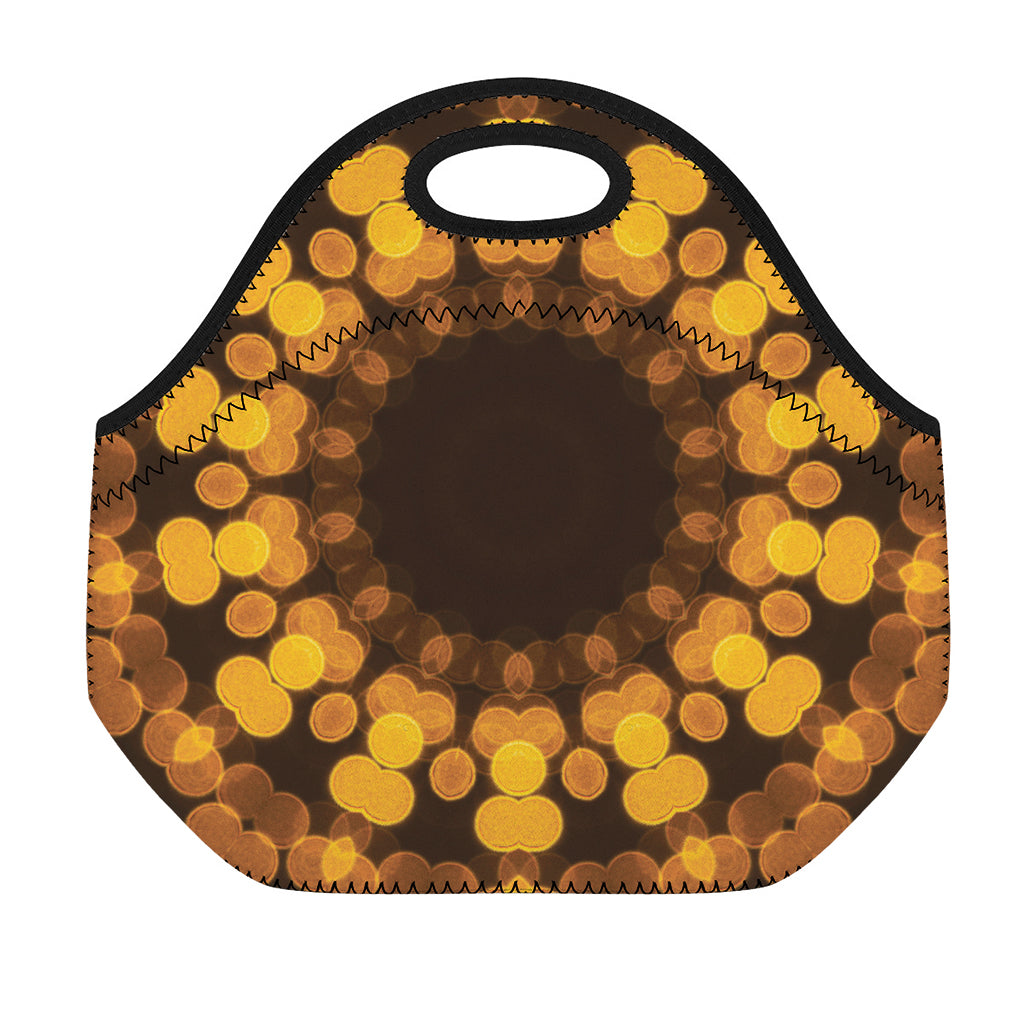 Yellow Spot Kaleidoscope Print Neoprene Lunch Bag