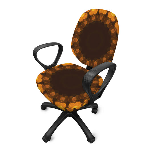 Yellow Spot Kaleidoscope Print Office Chair Cover