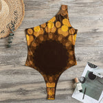Yellow Spot Kaleidoscope Print One Shoulder Bodysuit