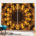 Yellow Spot Kaleidoscope Print Pencil Pleat Curtains