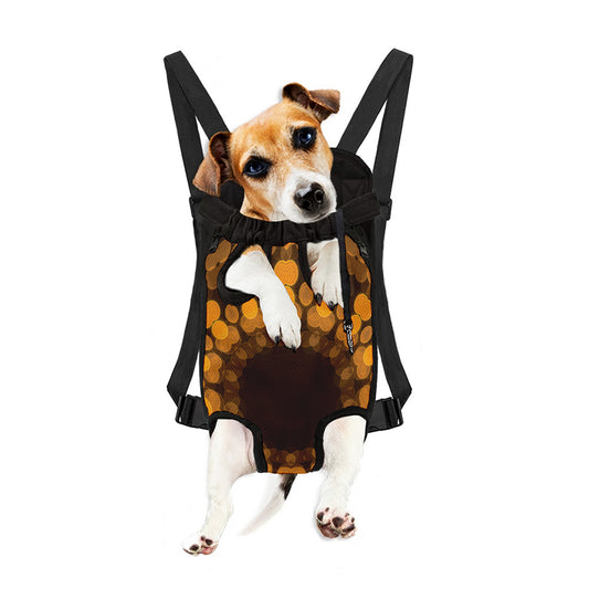 Yellow Spot Kaleidoscope Print Pet Carrier Backpack