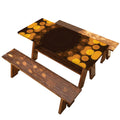 Yellow Spot Kaleidoscope Print Picnic Table Cover