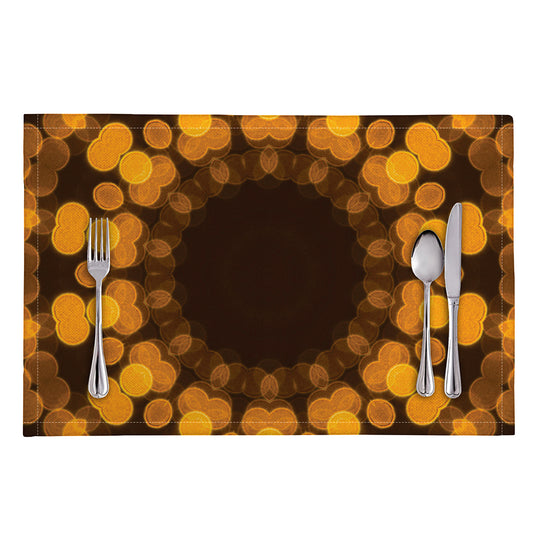 Yellow Spot Kaleidoscope Print Placemat