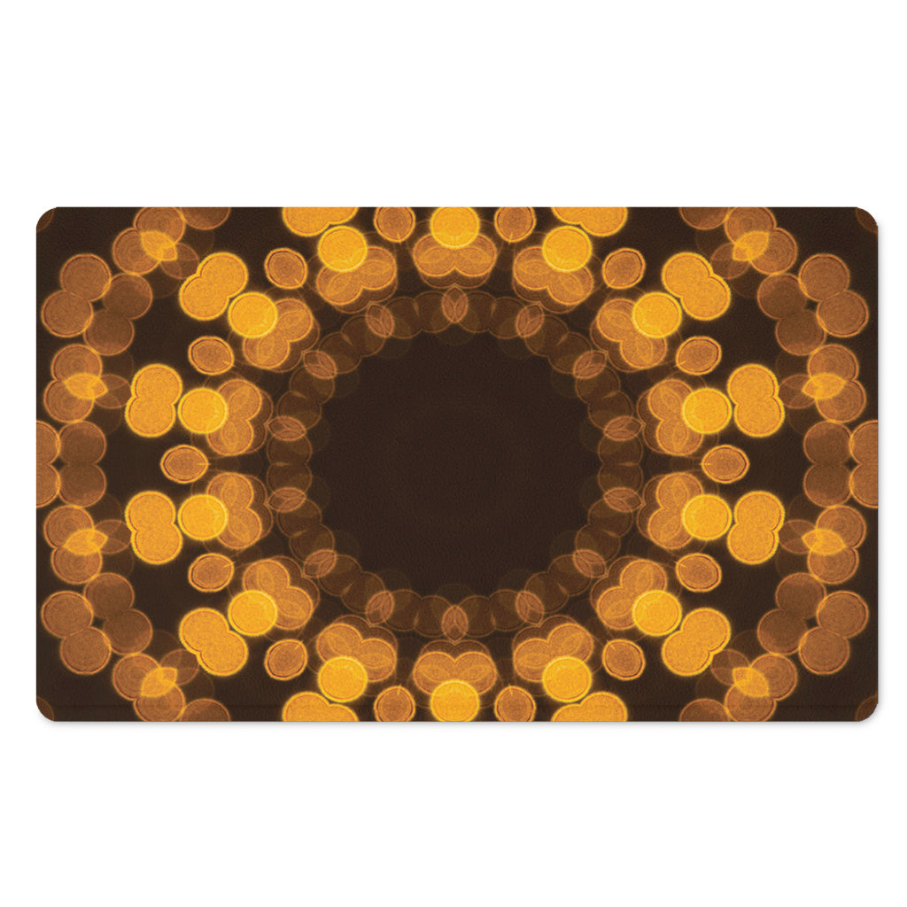 Yellow Spot Kaleidoscope Print Polyester Doormat