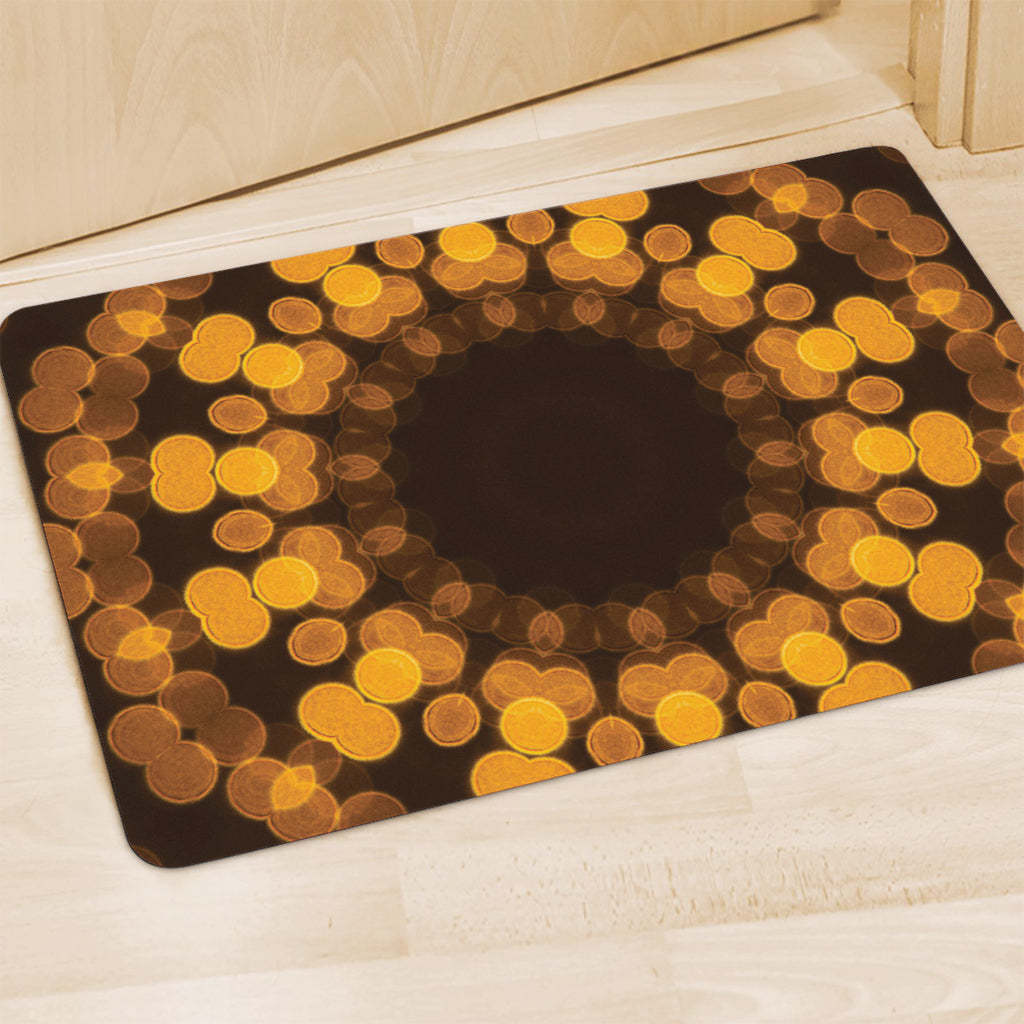 Yellow Spot Kaleidoscope Print Polyester Doormat