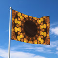 Yellow Spot Kaleidoscope Print Polyester Flag