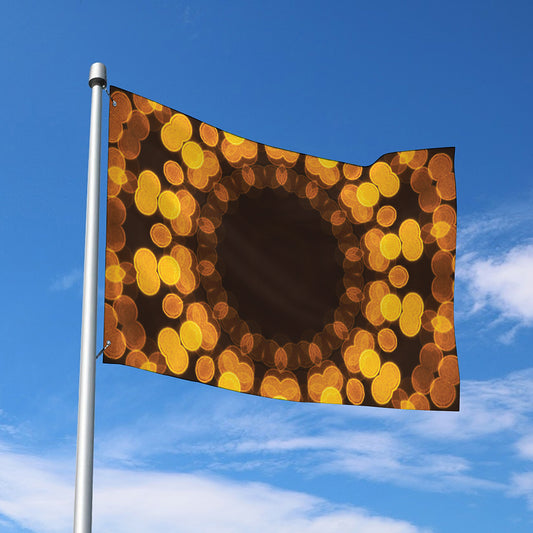 Yellow Spot Kaleidoscope Print Polyester Flag