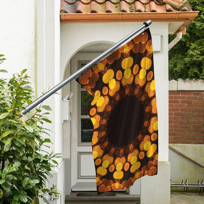 Yellow Spot Kaleidoscope Print Polyester Flag