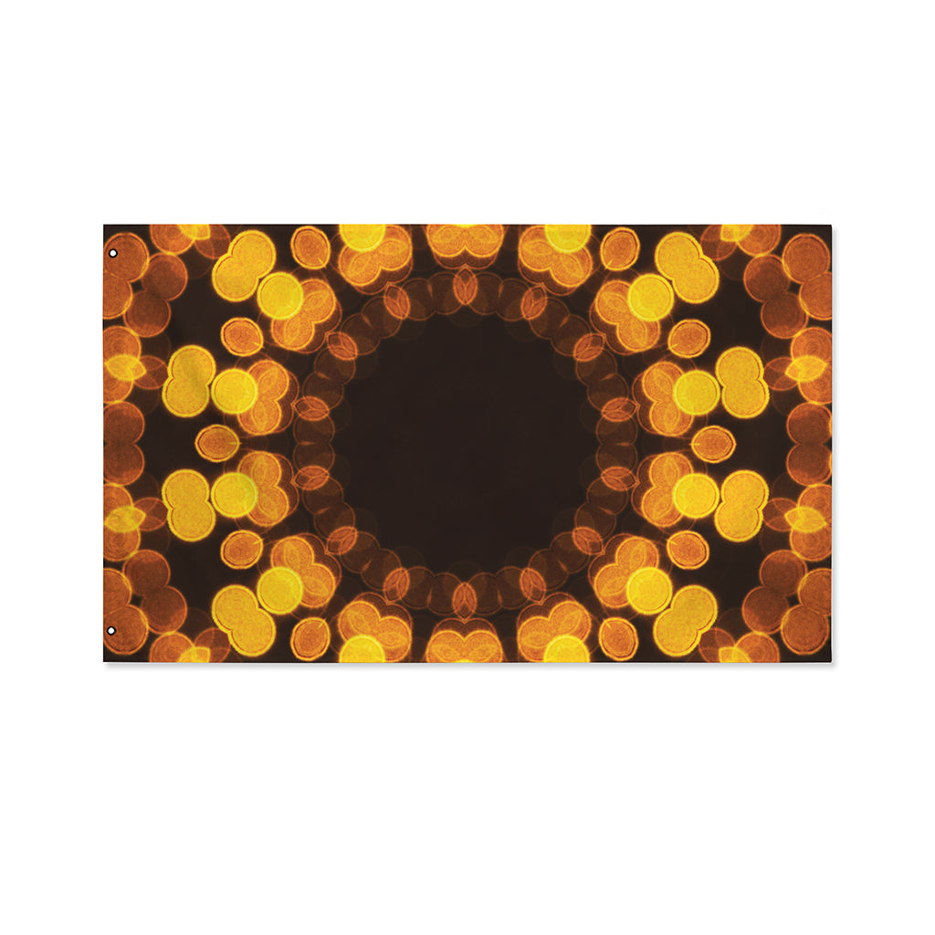 Yellow Spot Kaleidoscope Print Polyester Flag