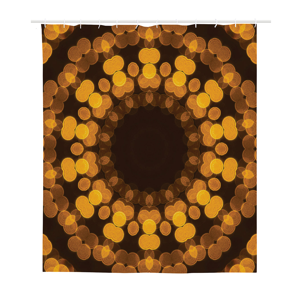 Yellow Spot Kaleidoscope Print Polyester Shower Curtain