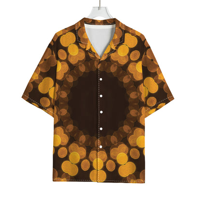 Yellow Spot Kaleidoscope Print Rayon Hawaiian Shirt