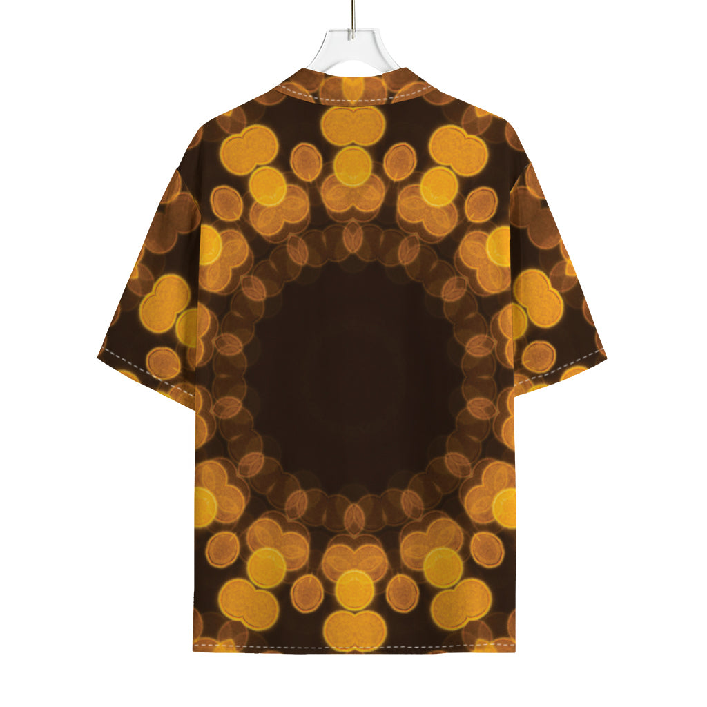 Yellow Spot Kaleidoscope Print Rayon Hawaiian Shirt