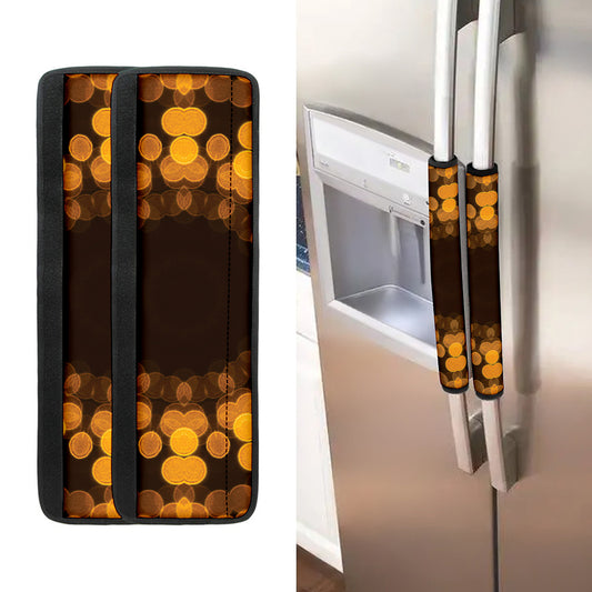 Yellow Spot Kaleidoscope Print Refrigerator Handle Covers