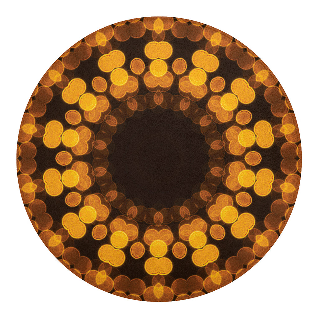 Yellow Spot Kaleidoscope Print Round Blanket