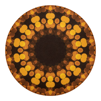 Yellow Spot Kaleidoscope Print Round Blanket