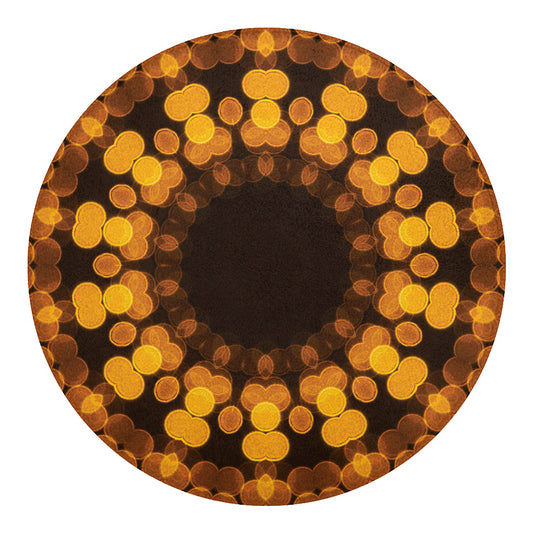 Yellow Spot Kaleidoscope Print Round Blanket
