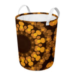 Yellow Spot Kaleidoscope Print Round Laundry Basket