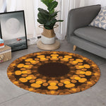 Yellow Spot Kaleidoscope Print Round Rug