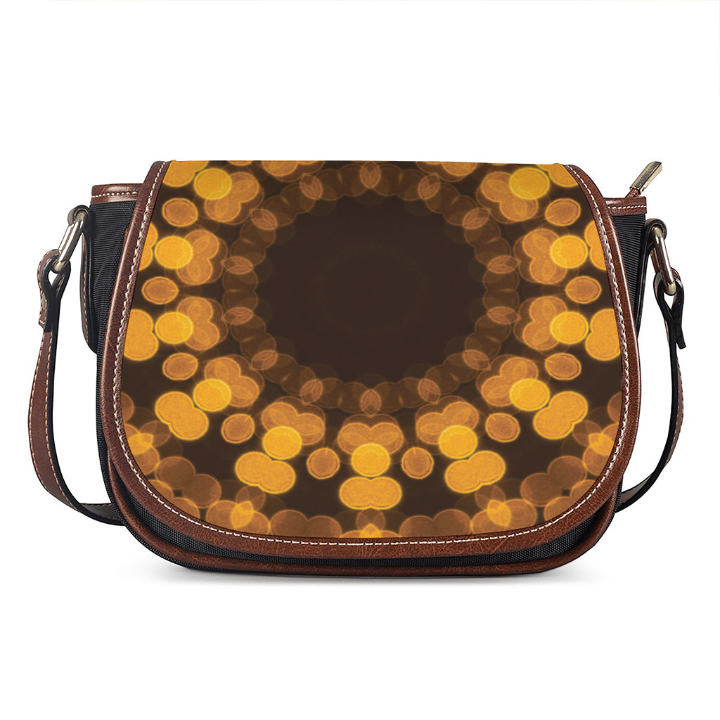 Yellow Spot Kaleidoscope Print Saddle Bag