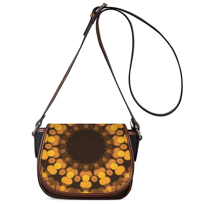 Yellow Spot Kaleidoscope Print Saddle Bag