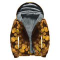 Yellow Spot Kaleidoscope Print Sherpa Lined Zip Up Hoodie