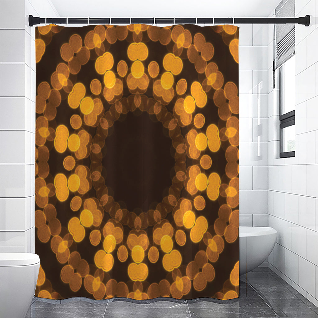 Yellow Spot Kaleidoscope Print Shower Curtain