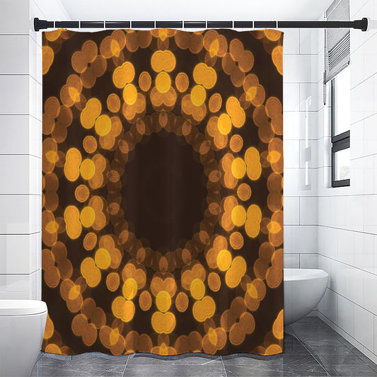 Yellow Spot Kaleidoscope Print Shower Curtain