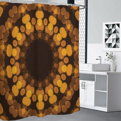 Yellow Spot Kaleidoscope Print Shower Curtain